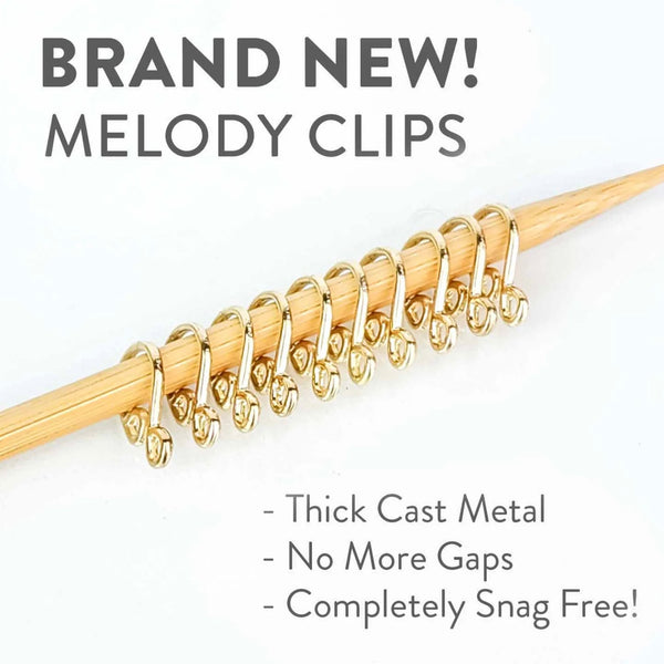 Gold Cast Melody Clips - Simple Locking Stitch Markers