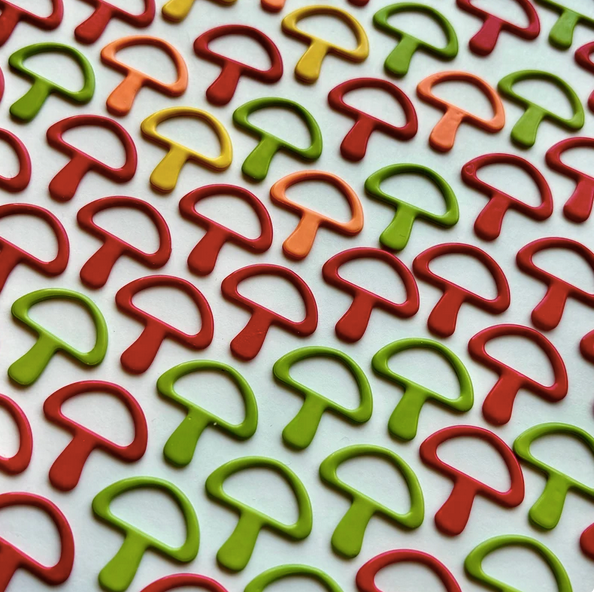 Mushroom Stitch Markers - Comma Craft Co