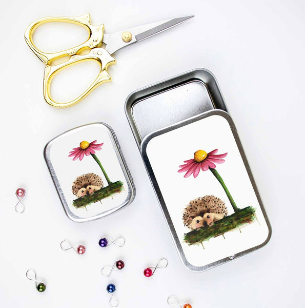 Hedgehog Stitch Marker Tin