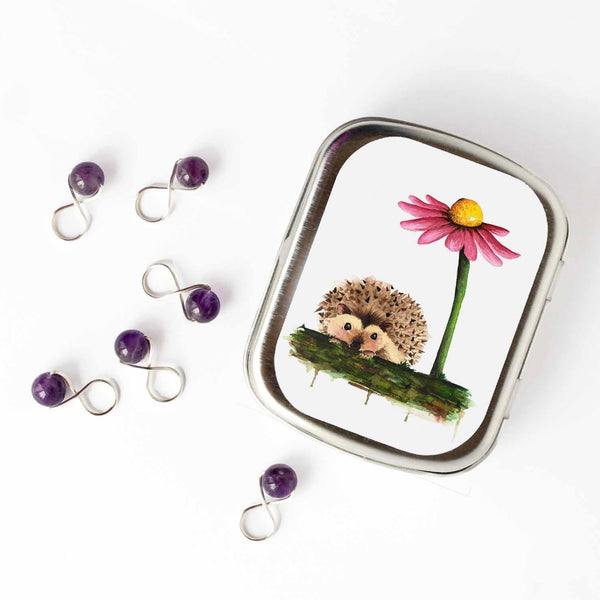 Hedgehog Stitch Marker Tin