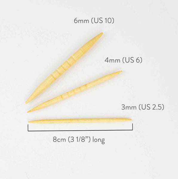 Shortie Bamboo Cable Needles for Knitting