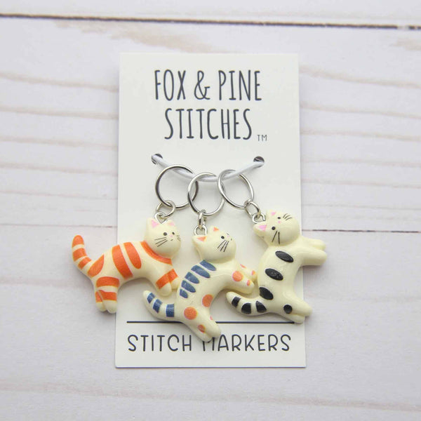 FOX & PINE | Chillin' Cats Stitch Markers