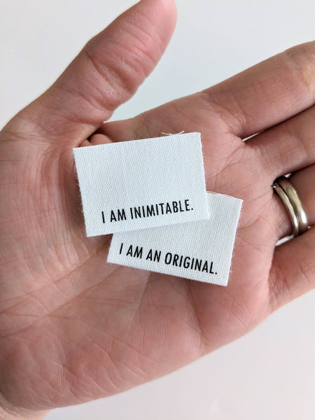 INTENSELY DISTRACTED | Cotton Luxe Labels - I Am Inimitable. I Am An Original.