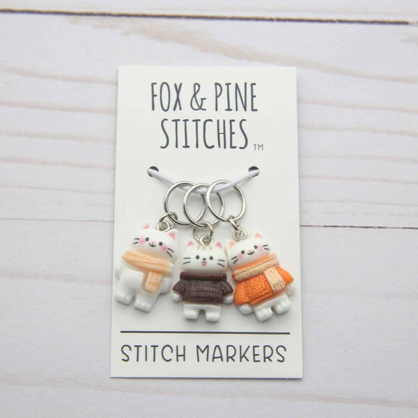 FOX & PINE | Cozy Cat Stitch Markers