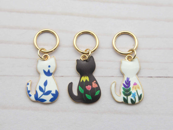 FOX & PINE | Floral Cat - Stitch Markers