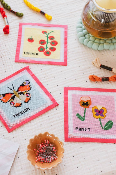 COTTON CLARA | Pansy Needlepoint Kit - Beginner Craft Kit