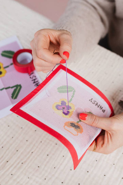 COTTON CLARA | Pansy Needlepoint Kit - Beginner Craft Kit
