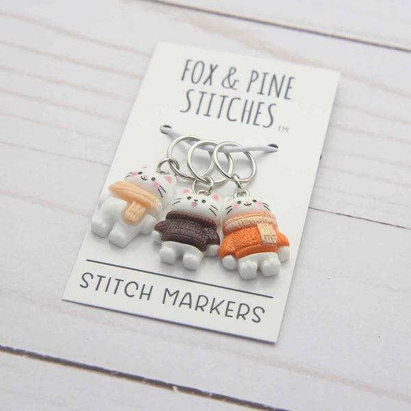 FOX & PINE | Cozy Cat Stitch Markers
