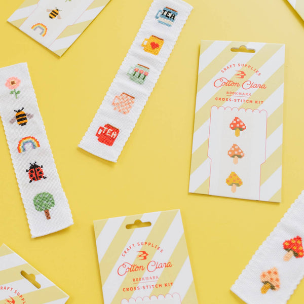 COTTON CLARA | Toadstool Cross Stitch Bookmark Kit