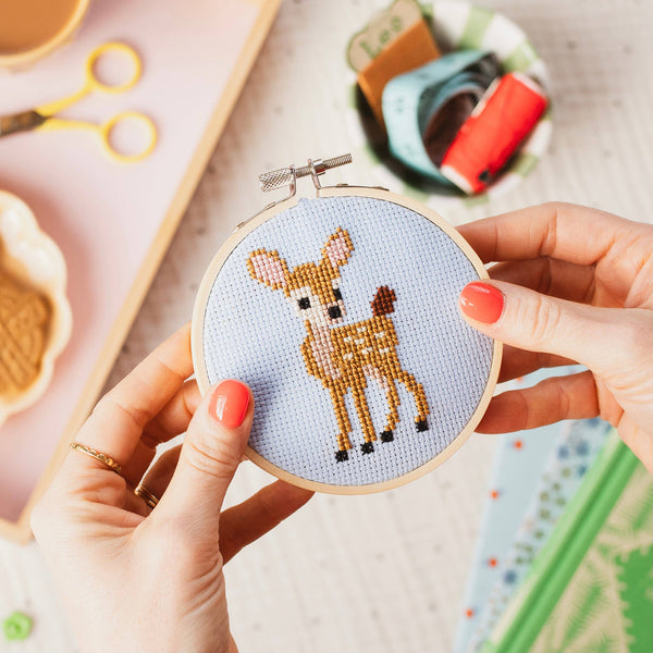 COTTON CLARA | Beginner Baby Deer Fawn Cross Stitch Kit