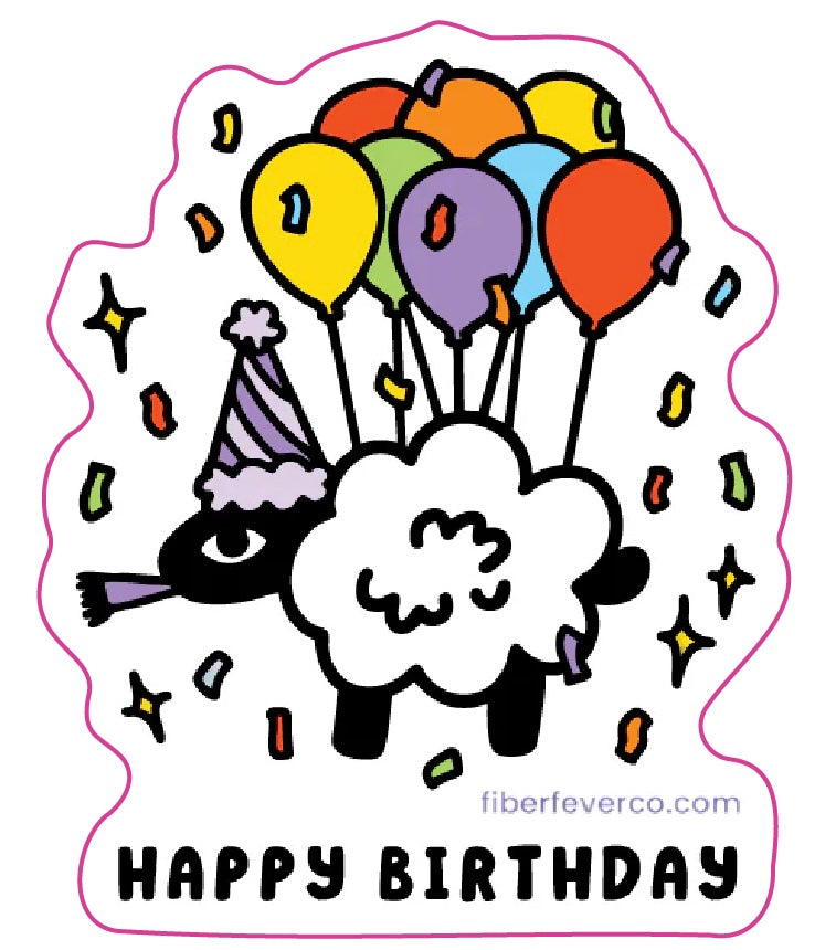 FIBER FEVER | Sticker - Happy Birthday