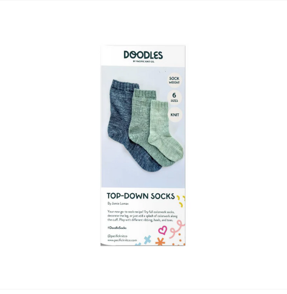 PACIFIC KNIT CO | Base Doodle Top-Down Socks Pattern - Fingering