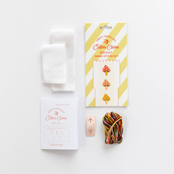 COTTON CLARA | Toadstool Cross Stitch Bookmark Kit