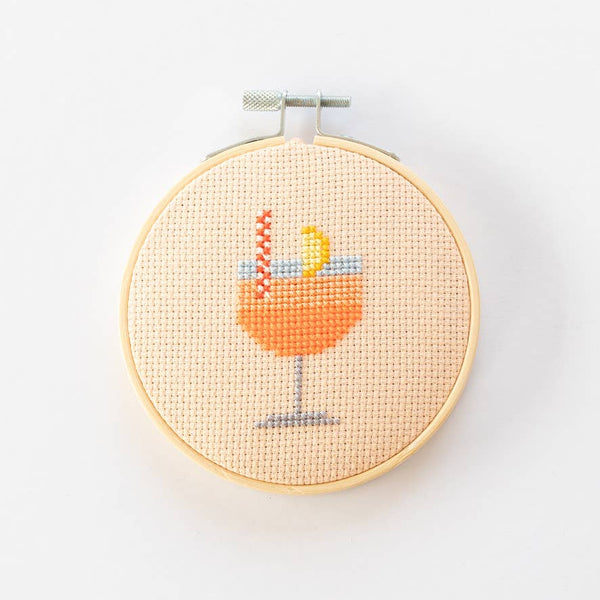 COTTON CLARA | Aperol Cocktail Beginner Counted Cross Stitch Kit