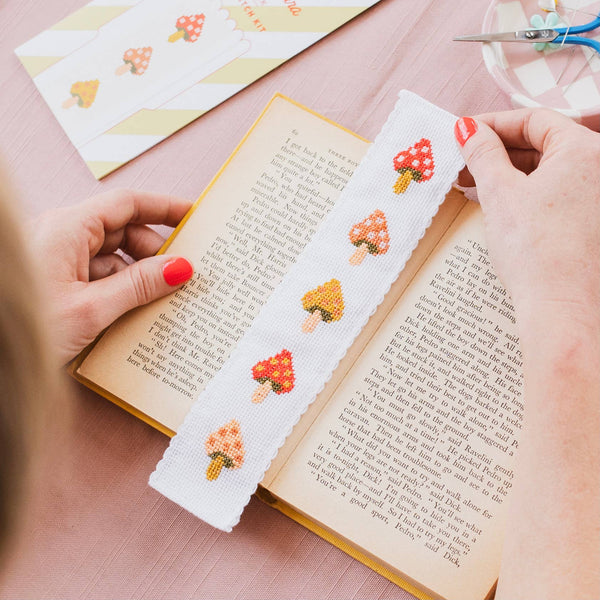 COTTON CLARA | Toadstool Cross Stitch Bookmark Kit