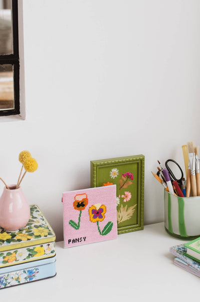 COTTON CLARA | Pansy Needlepoint Kit - Beginner Craft Kit