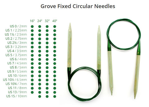 GROVE Bamboo 16" Circular Needles